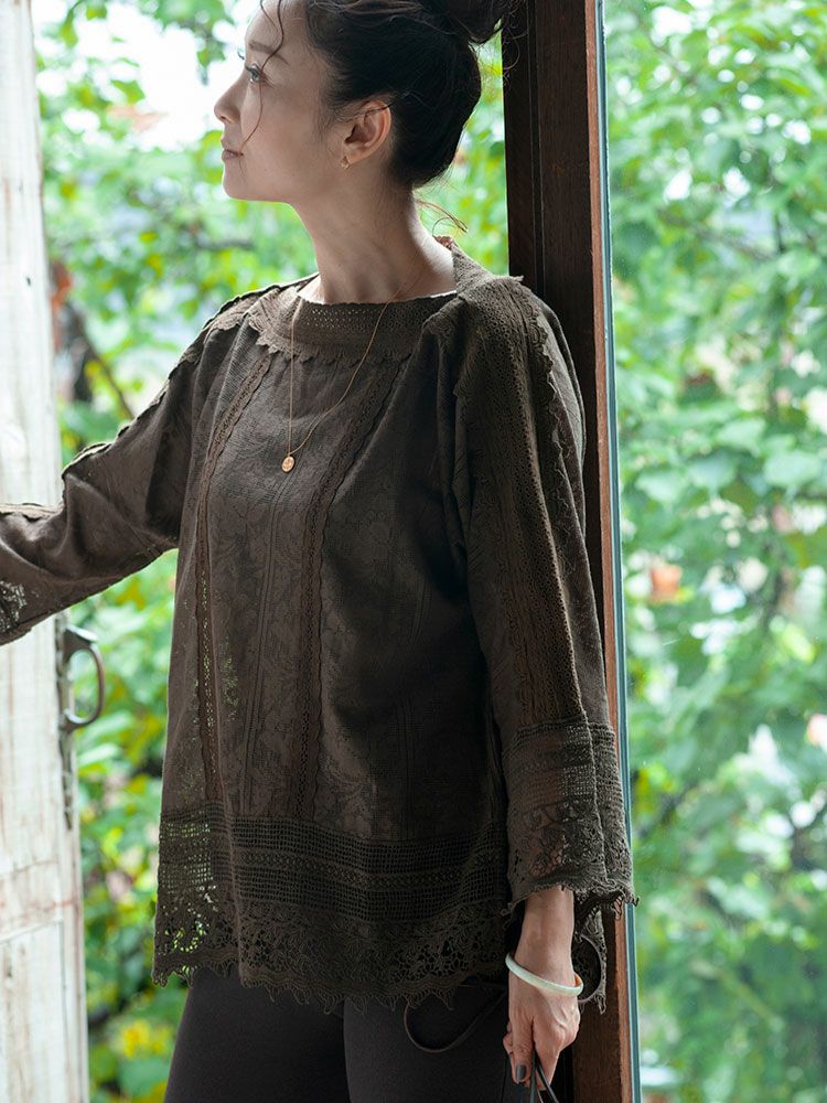 ヌキテパ　雅姫さんコラボ　ブラウス ヌキテパ 雅姫さんコラボ ブラウス （Cotton Voile Frill Blouse