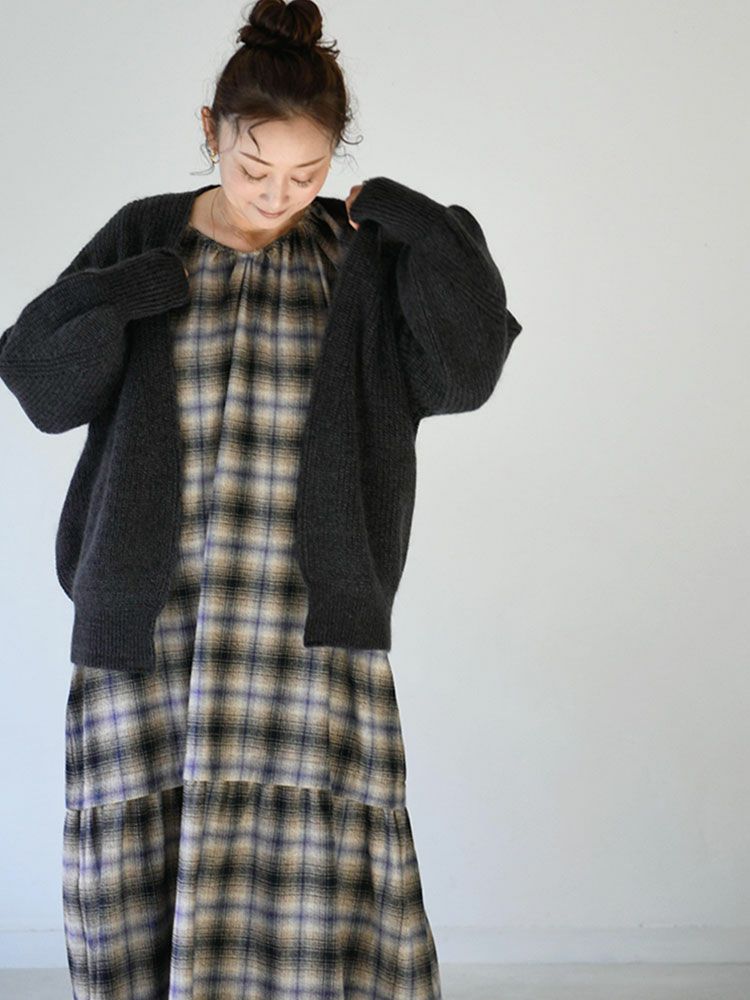 メランジチェックボリュームスリーブワンピース | HUG O WaR ONLINE STORE 