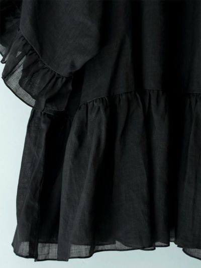 Cloth&Crossフリルペラムスモックブラウス黒24SS雅姫27,