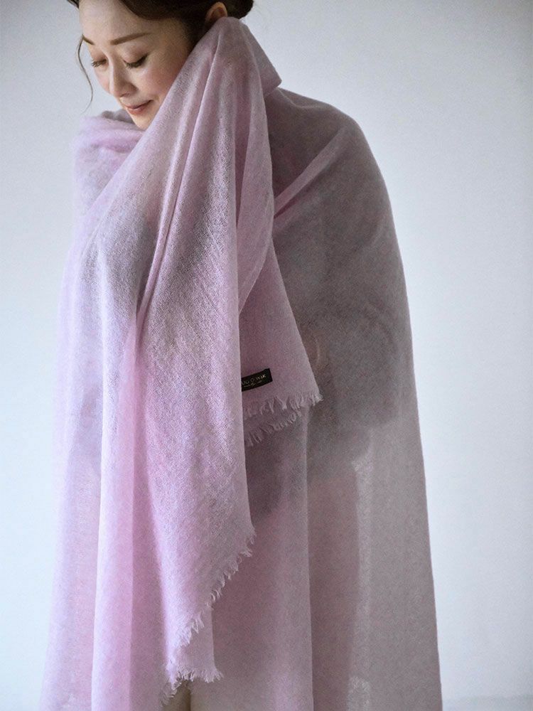 クロスアンドクロス ハグオーワー カシミヤストール くすみピンク カシミヤガーゼストール | HUG O WaR ONLINE STORE