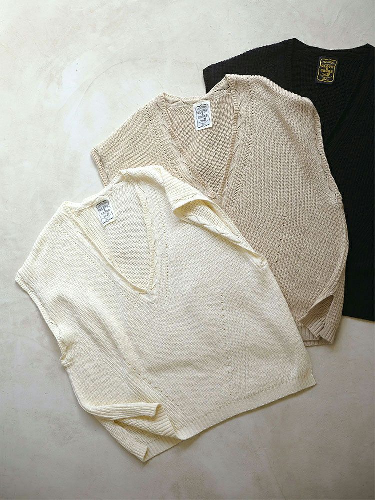 片畦編み透かしリブVネックベスト | HUG O WaR ONLINE STORE