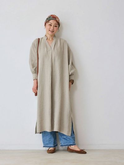 ハグオーワー HUG O WaR 日本製 100%リネン ボイル ワンピース オンラインストア・買取入荷】2023 HUG O WaR リネンオーバー