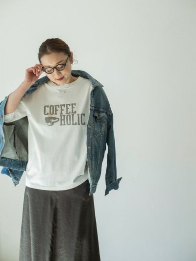 REMI RELIEF×HUG O WaRコラボ7分袖T-sh(coffee holic) | HUG O REMI RELIEF×HUG O WaRコラボ7分袖T-sh(coffee holic) | HUG O