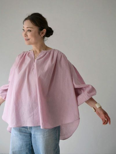 ストライププルオーバーギャザーブラウス | HUG O WaR ONLINE STORE