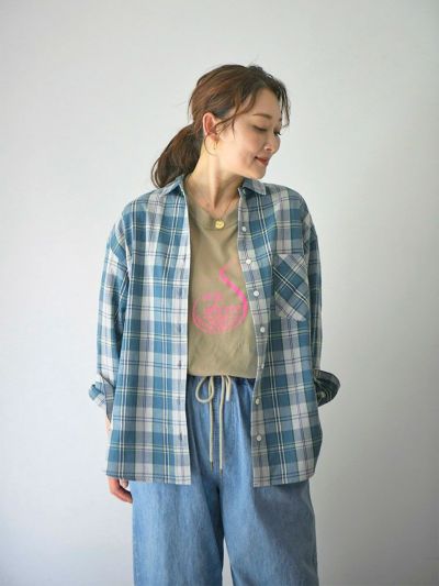 ハグオーワー　コットンリネンチェックオーバーシャツ コットンリネンチェックオーバーシャツ | HUG O WaR ONLINE STORE