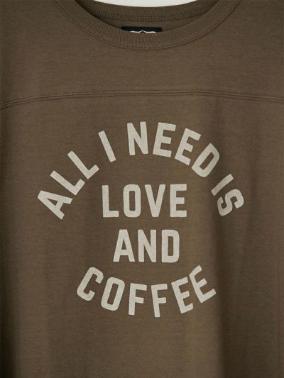 フットボールロングT-sh（ALL I NEED IS LOVE AND COFFEE