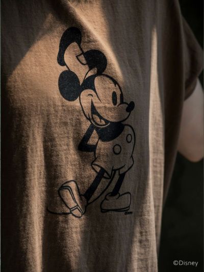アメリカーナ×ハグオーワー⭐️ミッキーマウス フレンチスリーブT-shブラウン Americana×HUG O WaR/ミッキーマウス/フレンチスリーブT-sh