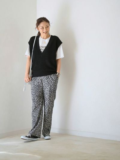 Satinストレートパンツ　レオパード レオパードpt.ストレートパンツ | HUG O WaR ONLINE STORE