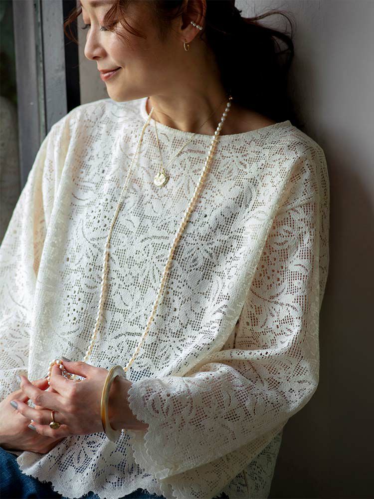 オーガニックコットンレースブラウス | HUG O WaR ONLINE STORE