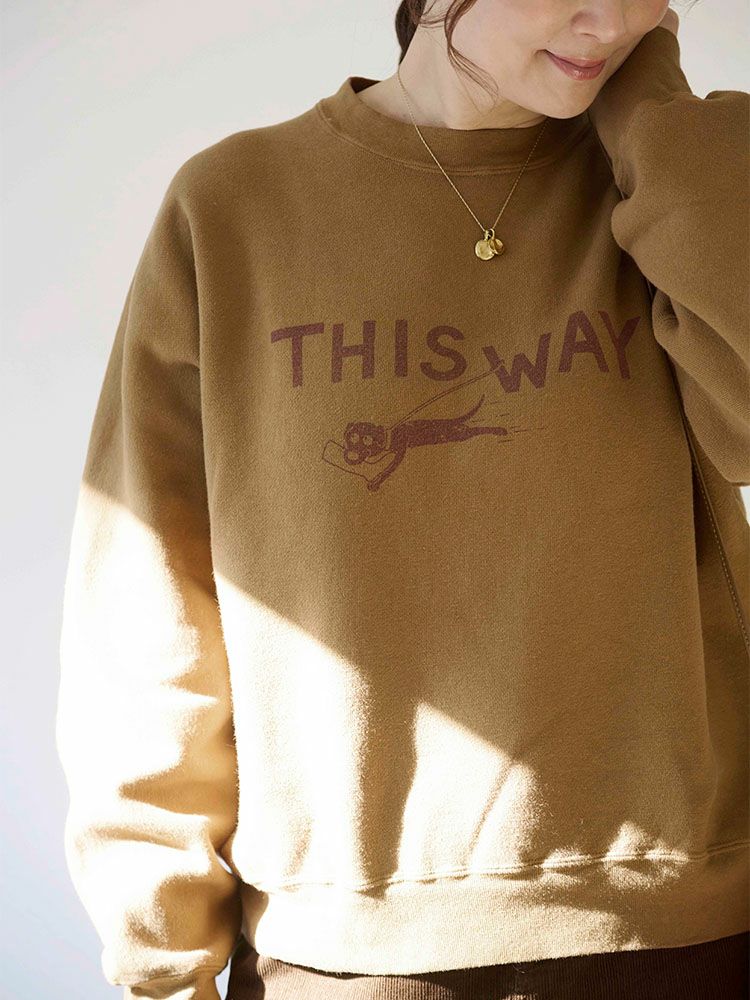 REMI RELIEF×HUG O WaRコラボ裏起毛ドルマンスリーブスウェット(THIS