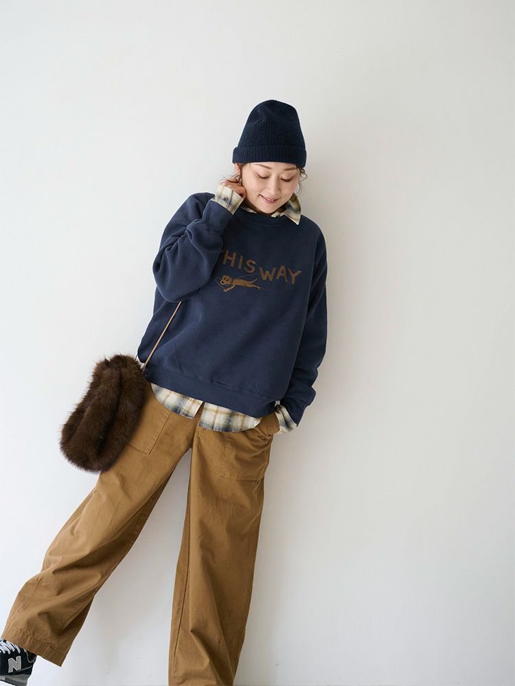 REMI RELIEF×HUG O WaRコラボ裏起毛ドルマンスリーブスウェット(THIS