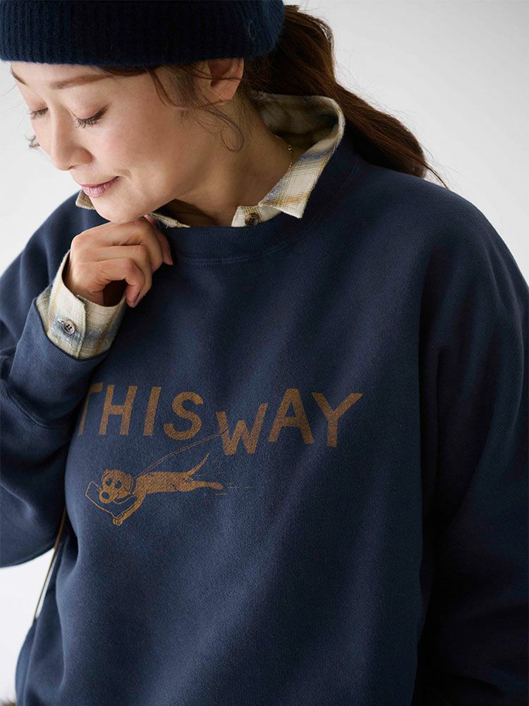 REMI RELIEF×HUG O WaRコラボ裏起毛ドルマンスリーブスウェット(THIS