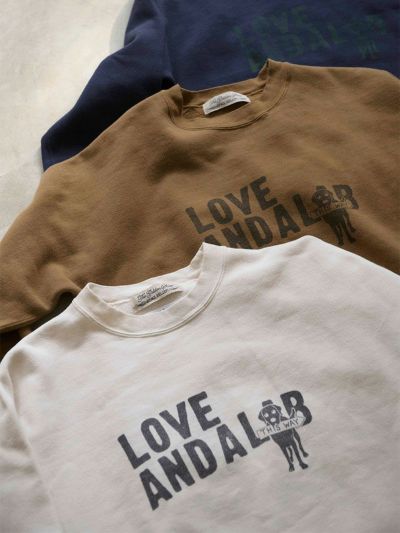 REMI RELIEF×HUG O WaRコラボ裏起毛ドルマンスリーブスウェット(LOVE