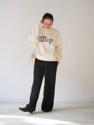 REMI RELIEF×HUG O WaRコラボ裏起毛ドルマンスリーブスウェット(LOVE